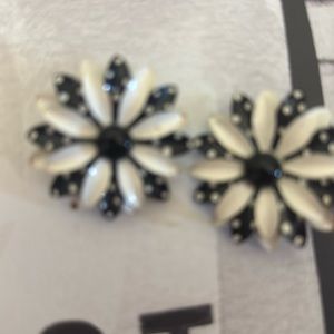 Black, White Earrings